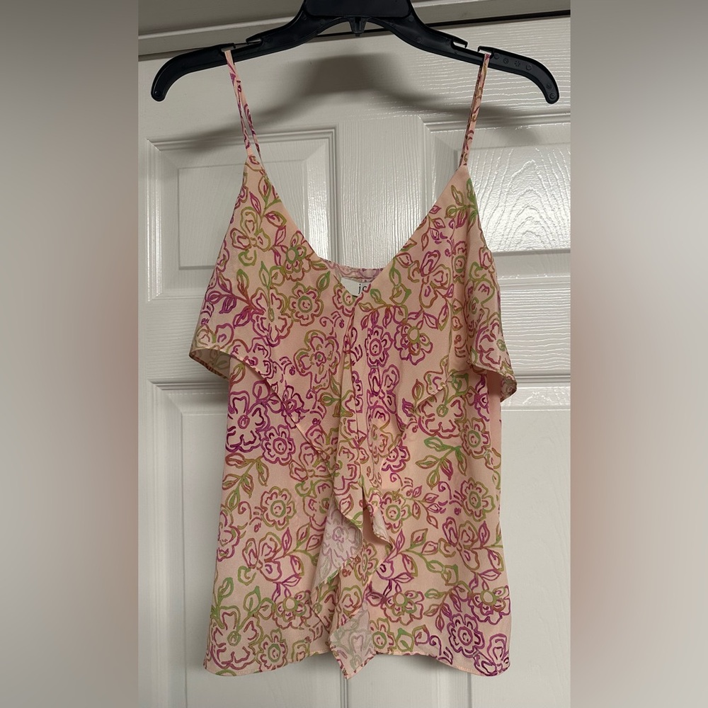 Joie Pink and Green Floral Camisole
